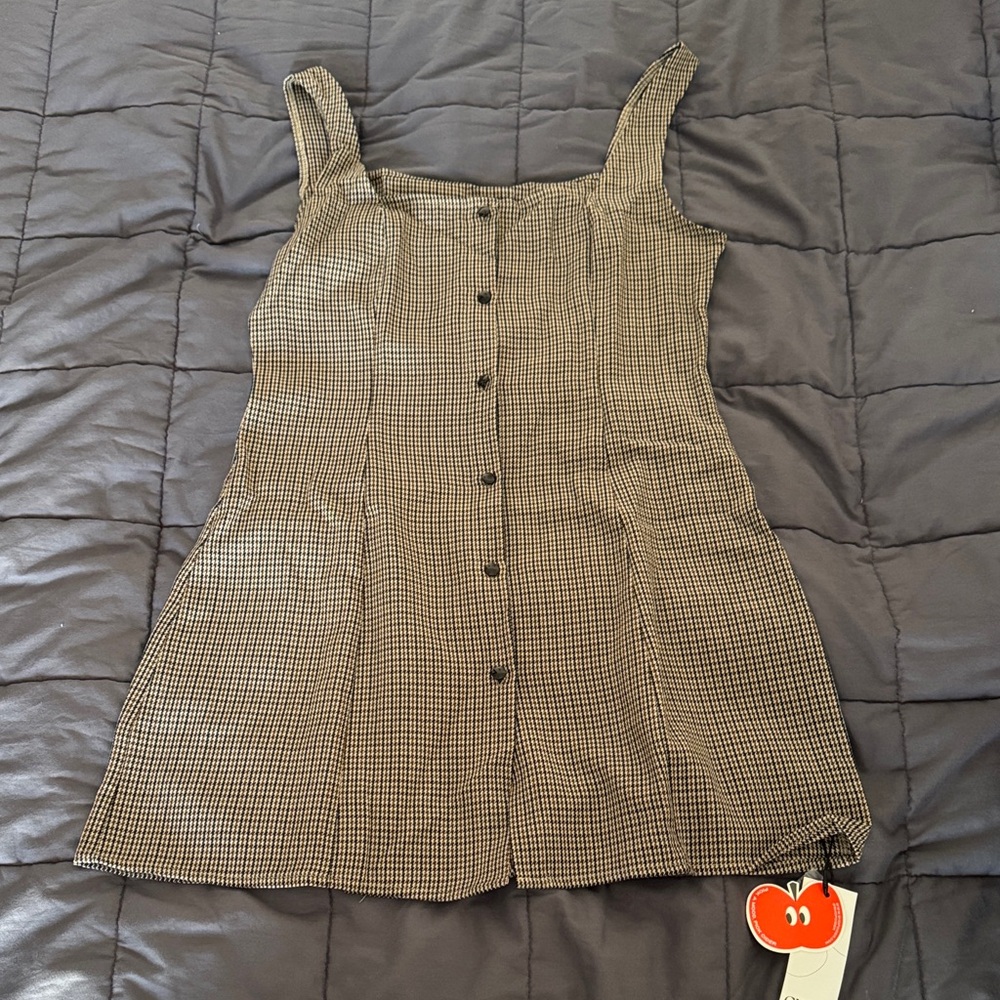 Cider Black and White Houndstooth Mini Dress